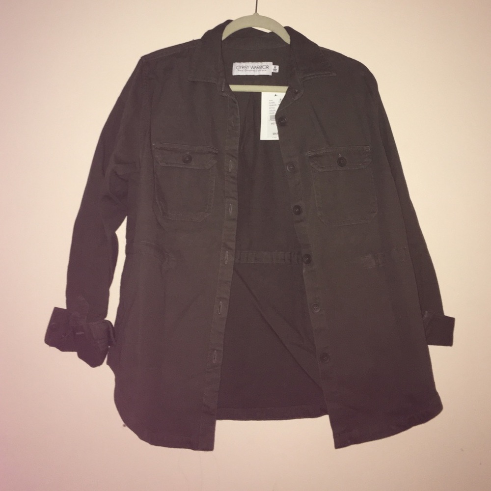 Gypsy Warrior Black Utility Button-Up Jacket